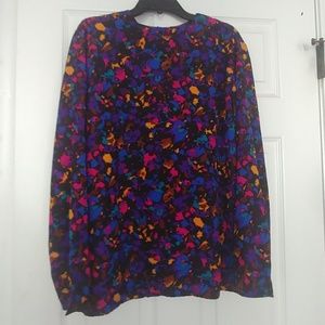 Multicolor Long Sleeve Vintage Blouse